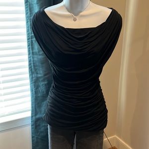 Black draped top